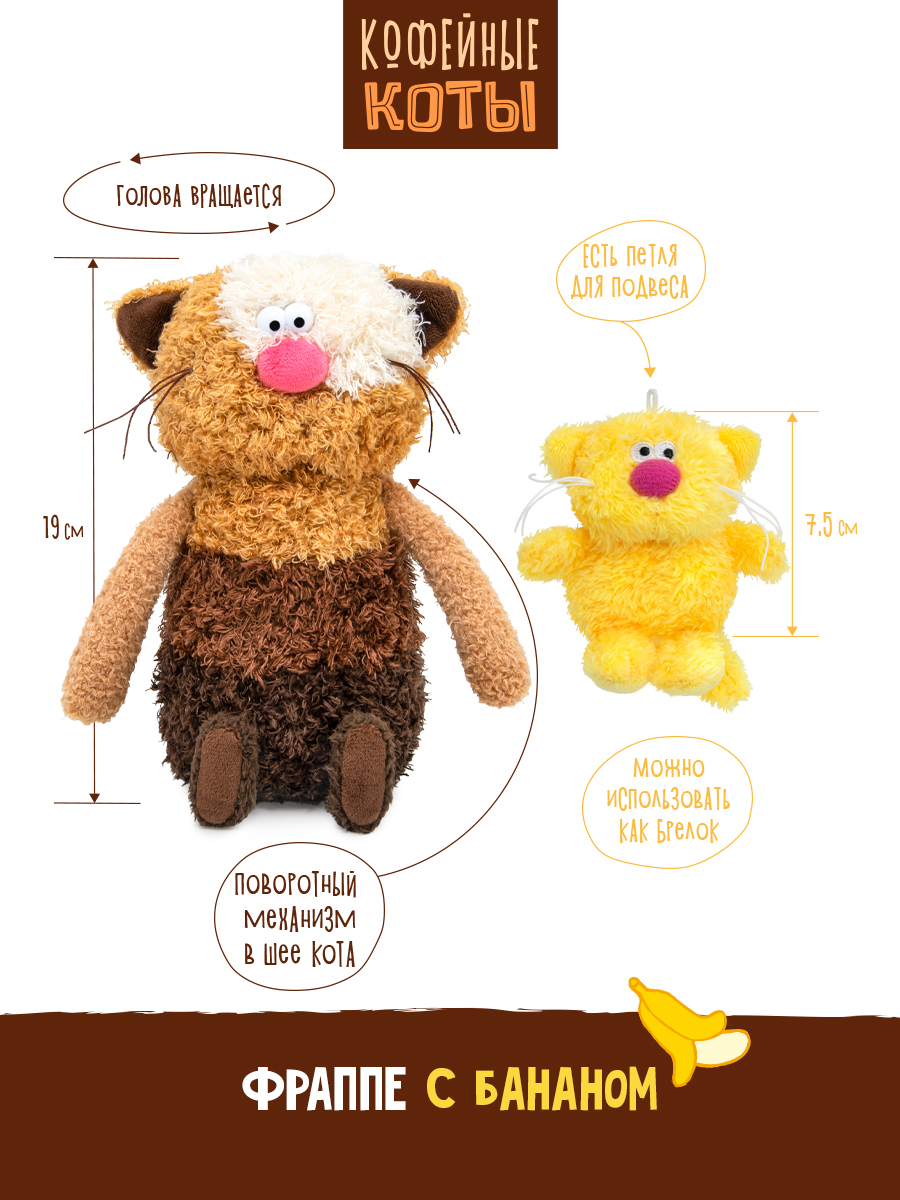 Мягкая игрушка BUDI BASA Кофейный кот Фраппе - фото 2