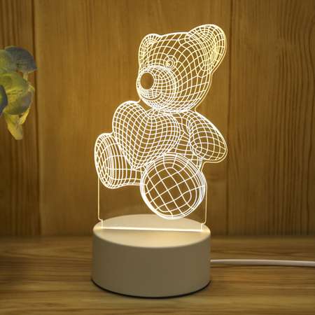 Светильник MINI-TOYS Мишутка с сердцем LED RGB
