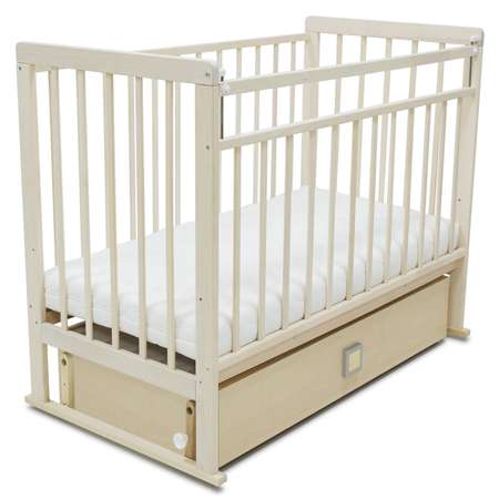 Детская кроватка Babyton прямоугольная, поперечный маятник (бежевый)