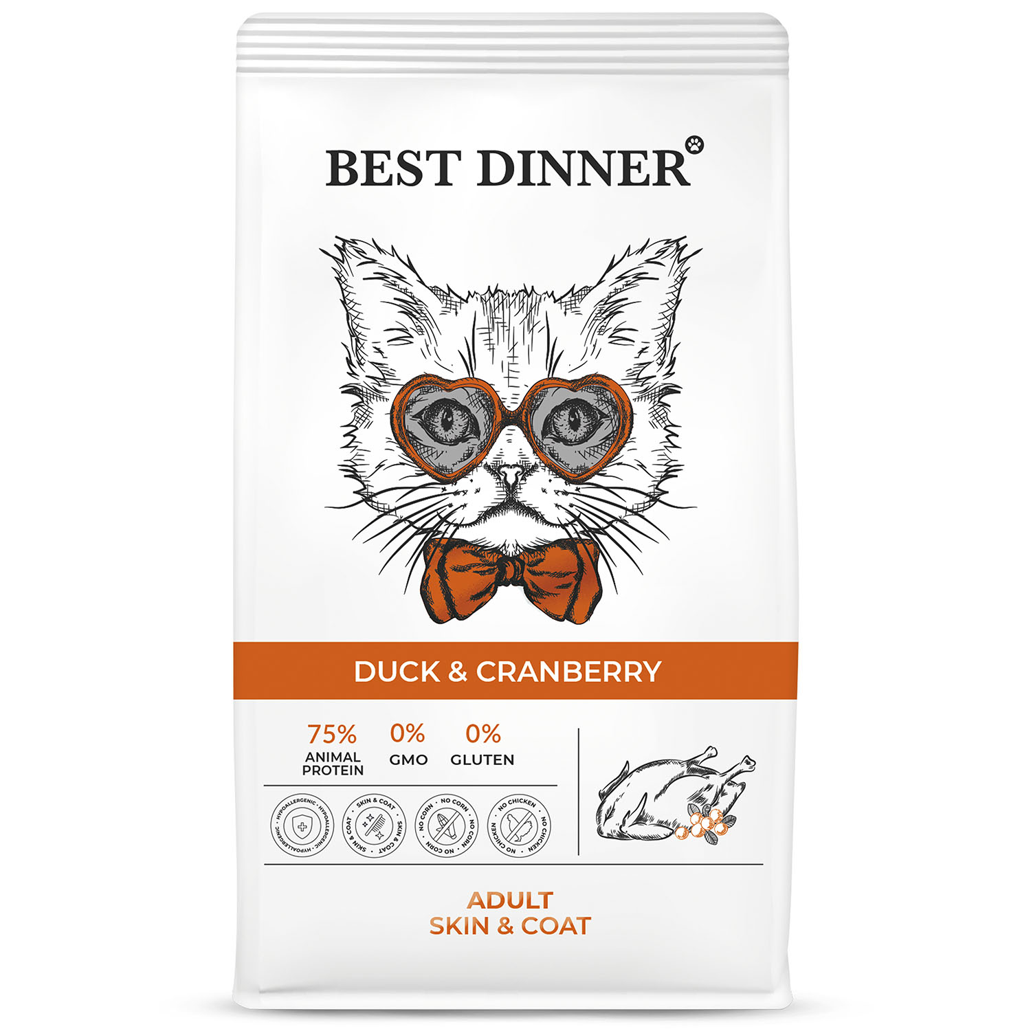 Корм для кошек Best Dinner 1,5кг утка с клюквой - фото 1