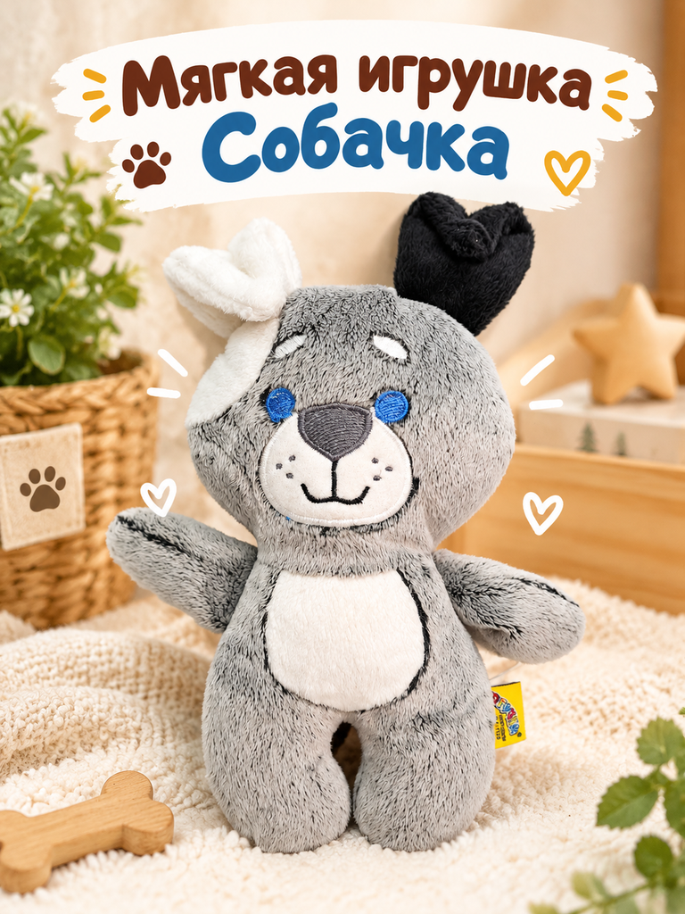 Мягкая игрушка Штучки к которым тянутся ручки собака - фото 1