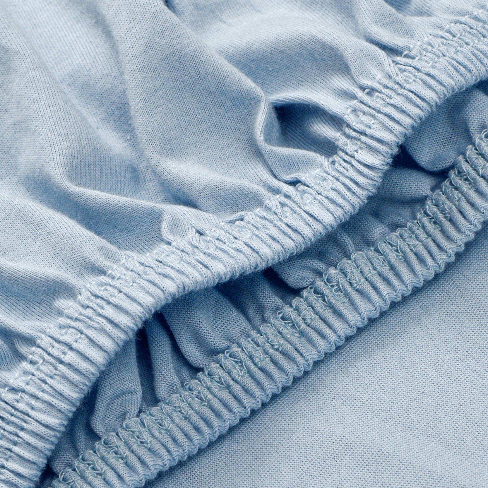 Простынь на резинке 160х80 Mrs.Stretch Mr.Jersy натяжная трикотажная цвет голубой - фото 10