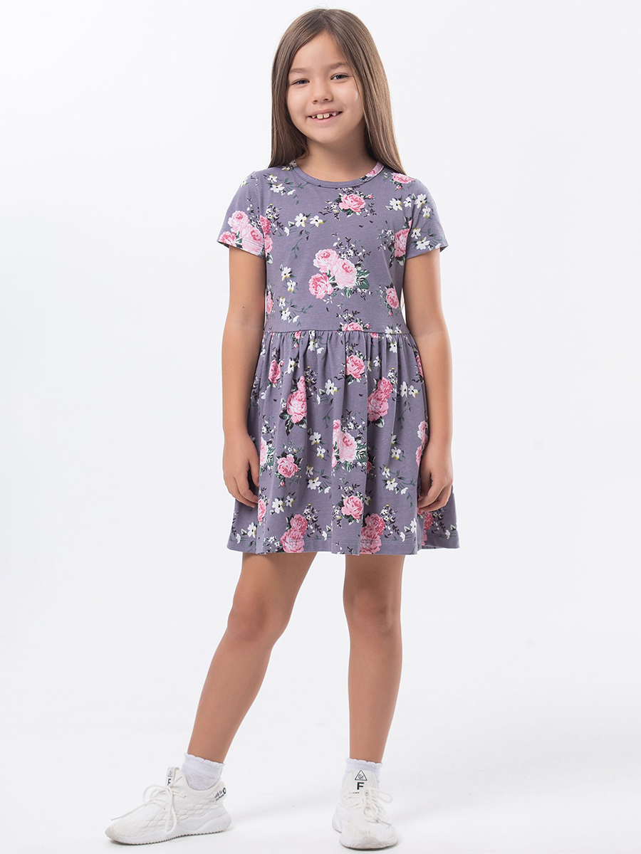 Платье HappyFox HFLUN2112цветы.серый - фото 5