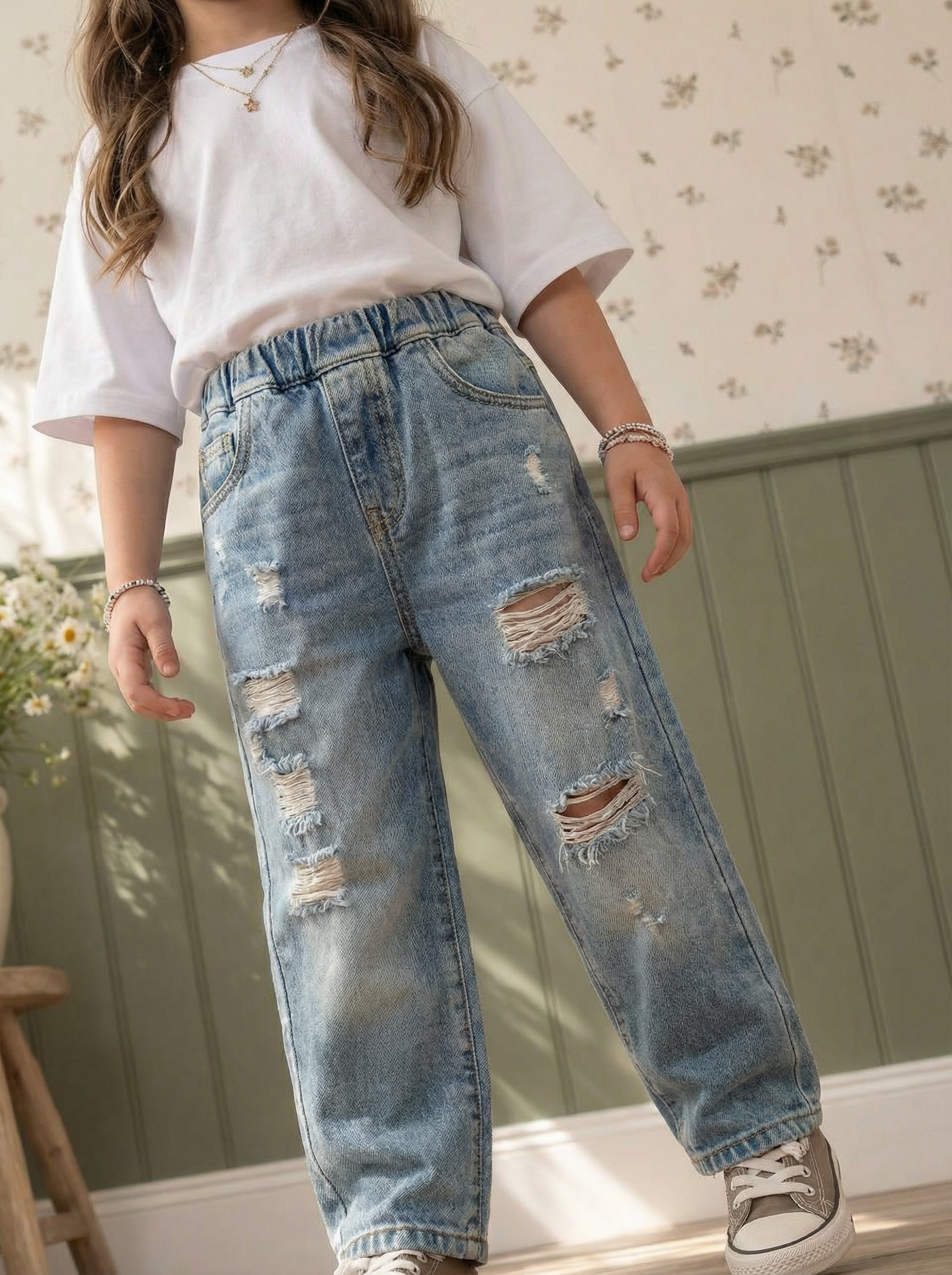 Джинсы Artcher kids Jeans0017Голубые_рваные - фото 6