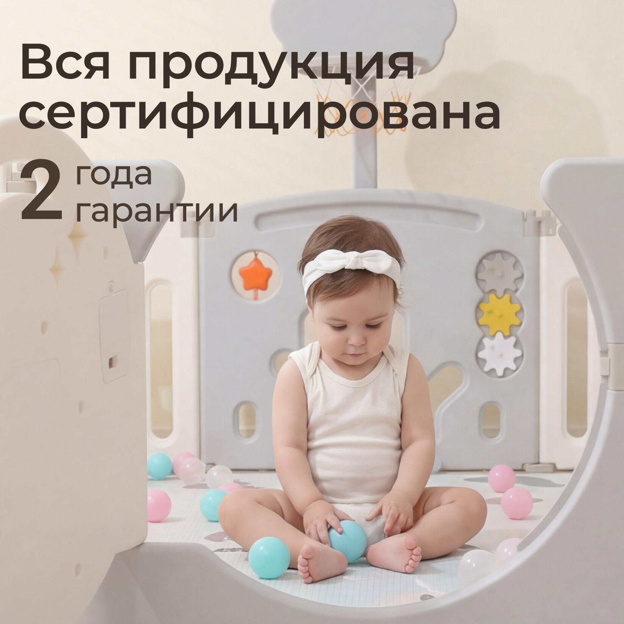 Манеж UNIX Kids баскетбольная стойка, коврик серый PPLX200WV2G - фото 14