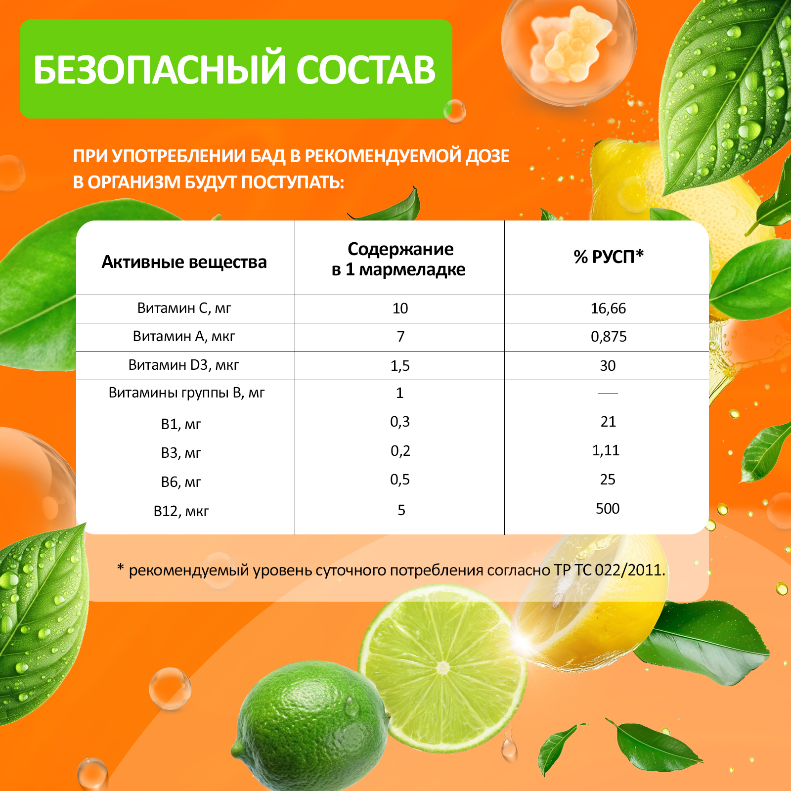 CITRUS GUMMIES MULTIVITAMIN мармеладки мишки цитрус - фото 4