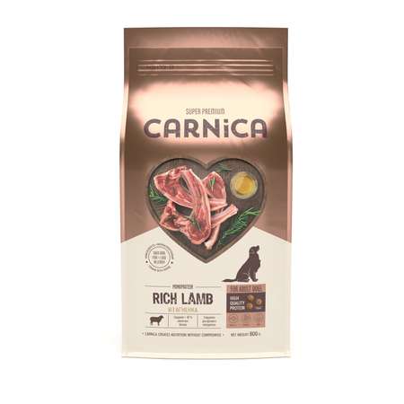 Корм для собак Carnica 0,8 кг с ягненком для всех пород сухой