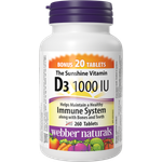БАД Webber naturals Солнечный витамин D3 1000 МЕ в таблетках 200 мг 260 таб