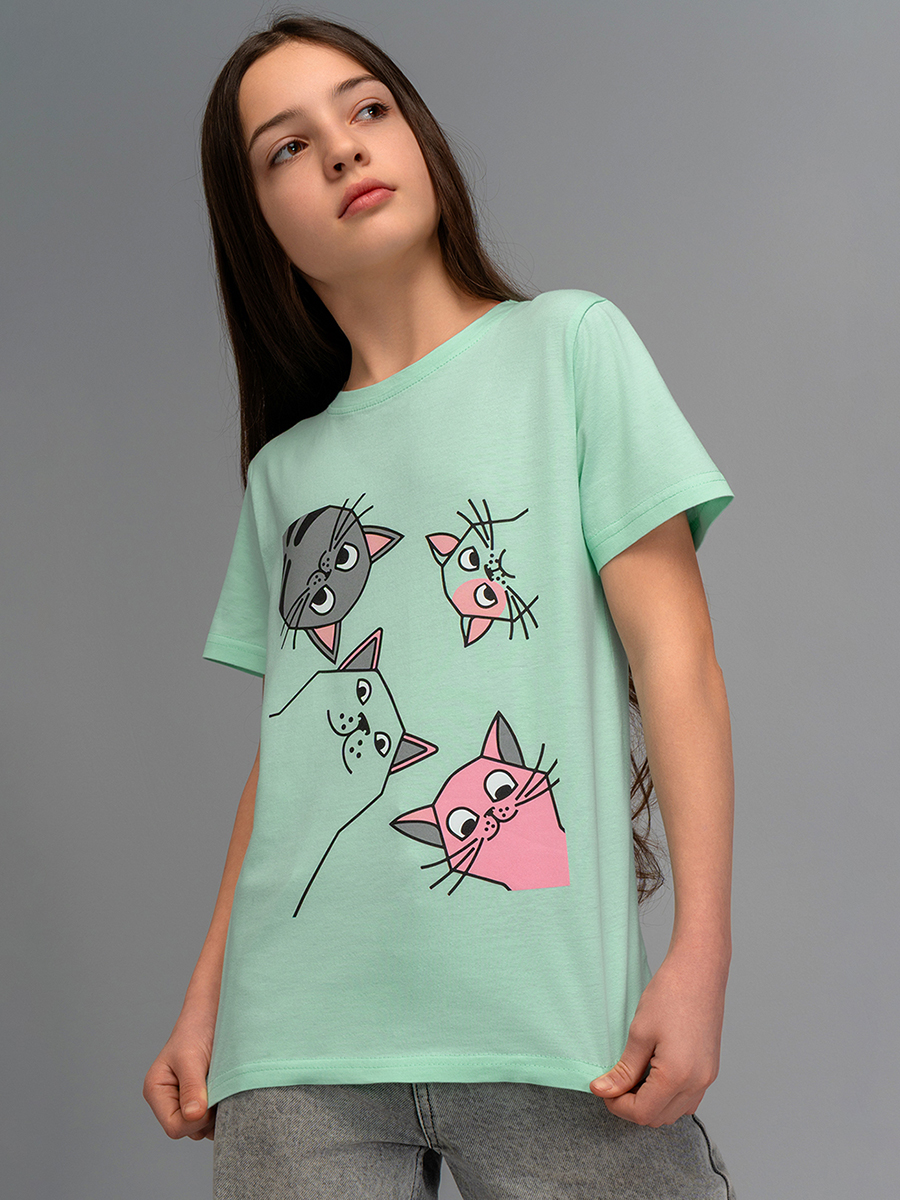 Футболка HappyFox HF66031Dкотики.ментоловый - фото 10