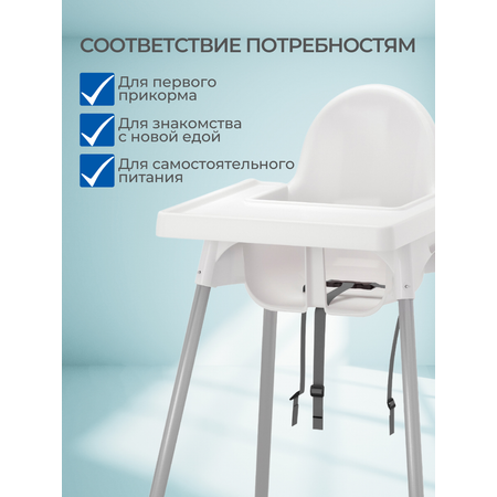 Стульчик для кормления IKEA антилоп белый