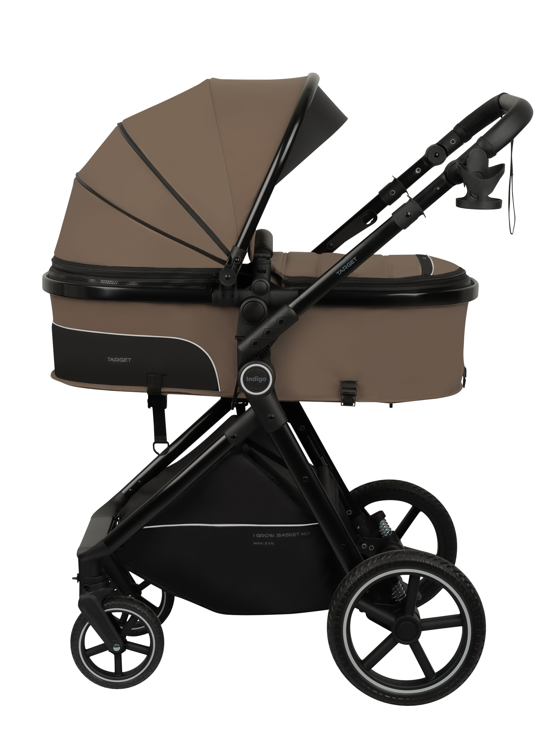 Коляска трансформер Indigo TARGET 3в1 темно-бежевый - фото 20