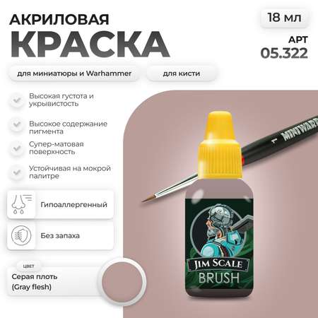 Акриловая краска для сборных моделей Jim Scale Серая Плоть Grey Flesh 18мл