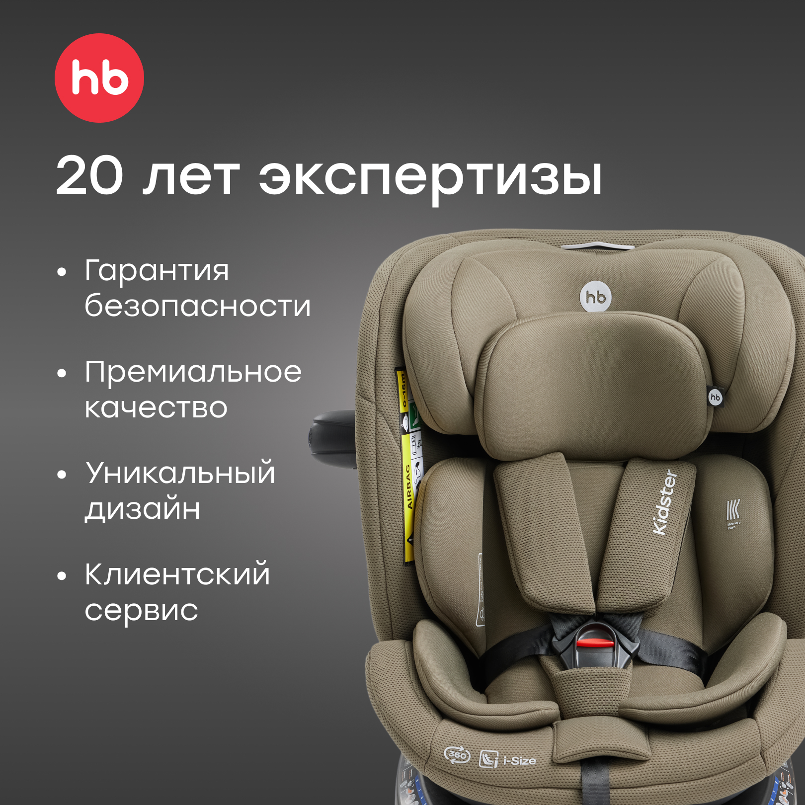 Автокресло Happy Baby Kidster Isofix 0+/1/2/3 (0-36 кг) зеленый - фото 19