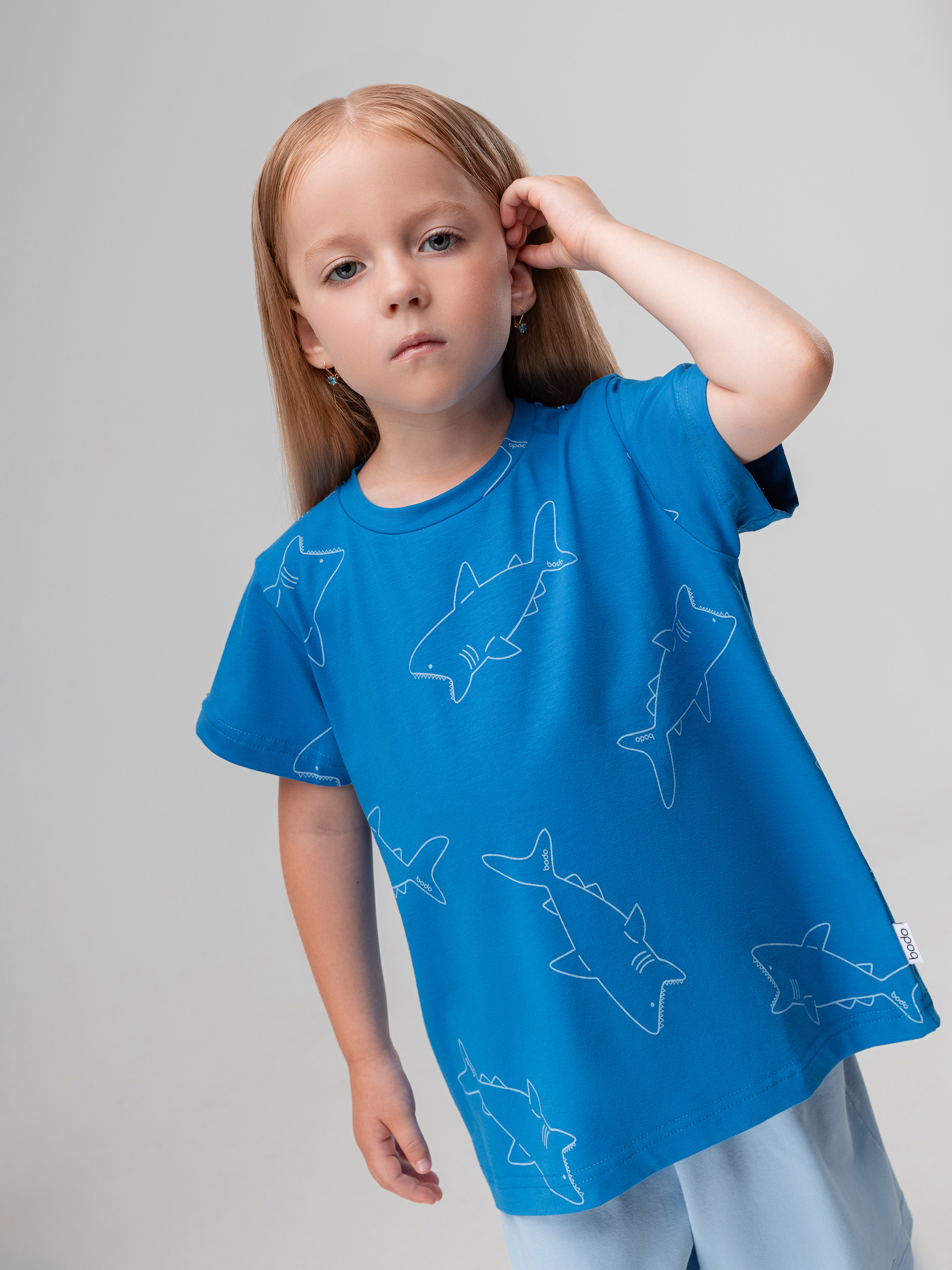 Футболка Bodo 4-316U_синий (белый) - фото 4