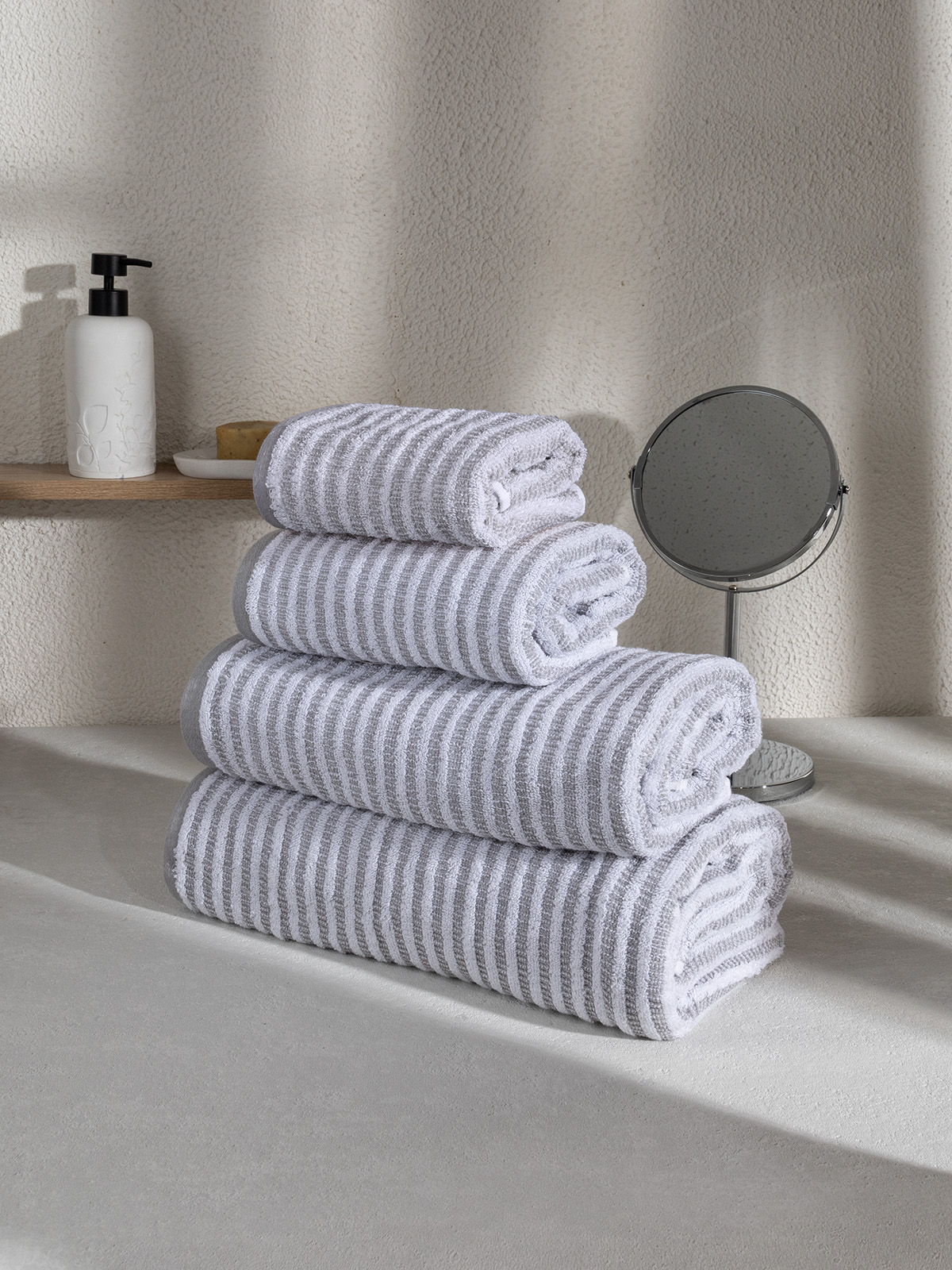 Полотенце DeNASTIA Motive полоски 70 x 140 см - фото 5