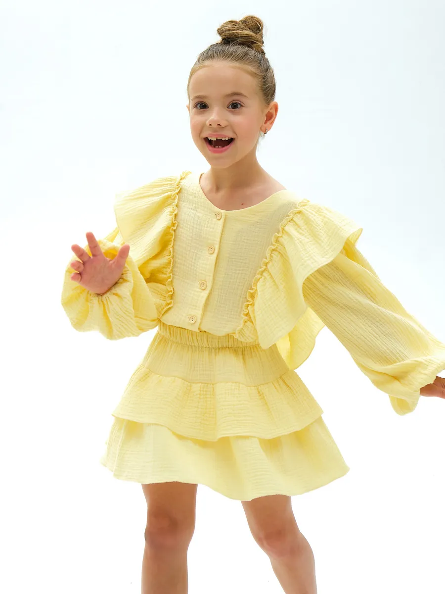 Блузка и юбка Leli dress костюм_муслин_с_юбкой_желтый - фото 9