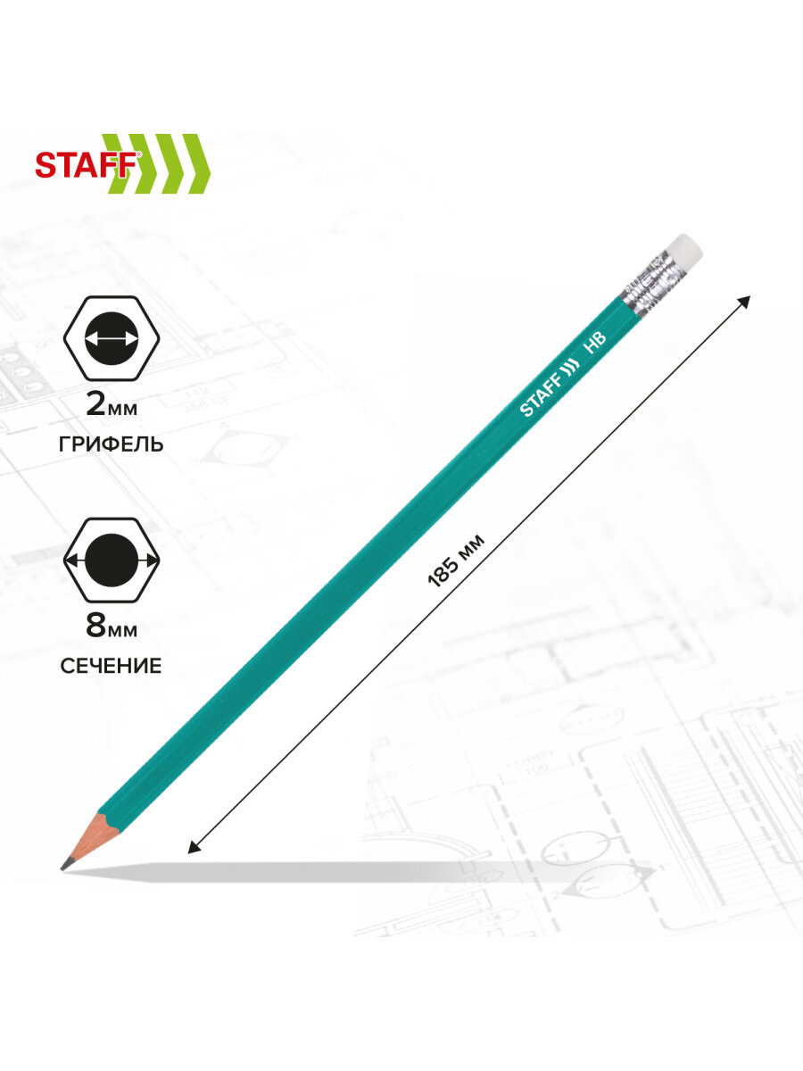Карандаши чернографитные Staff 1 шт. - фото 3