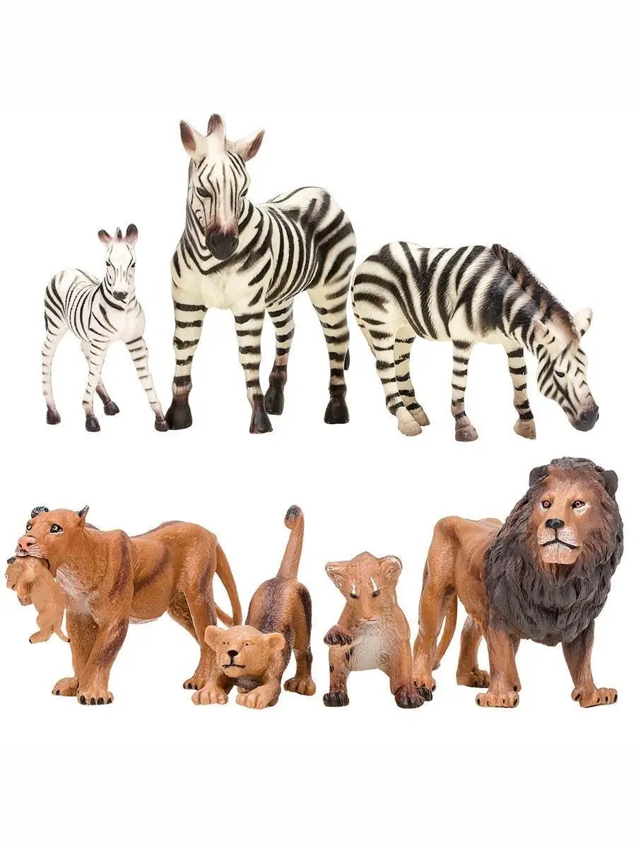 Игровой набор Masai Mara Семьи львов и зебр - фото 2