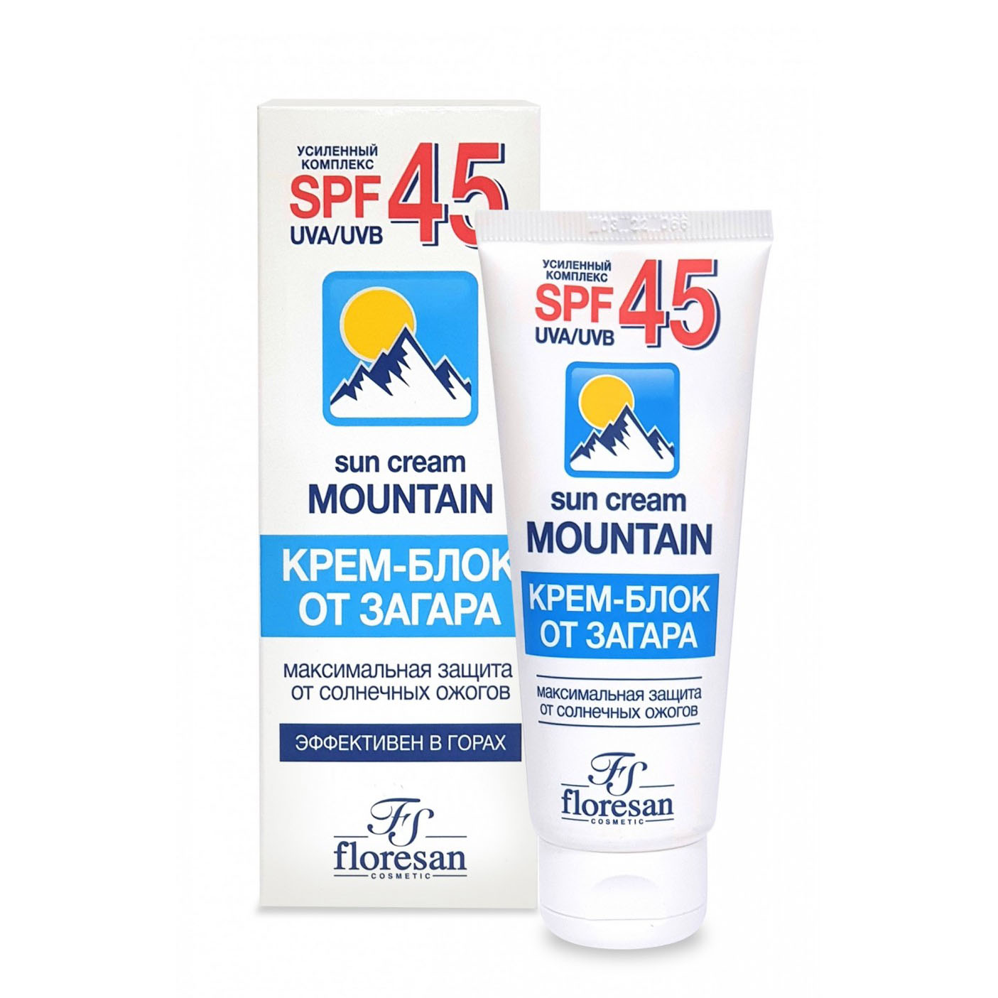 Крем - блок от загара floresan максимальнгая защита от солнца Водостойкий SPF 45 60мл - фото 1
