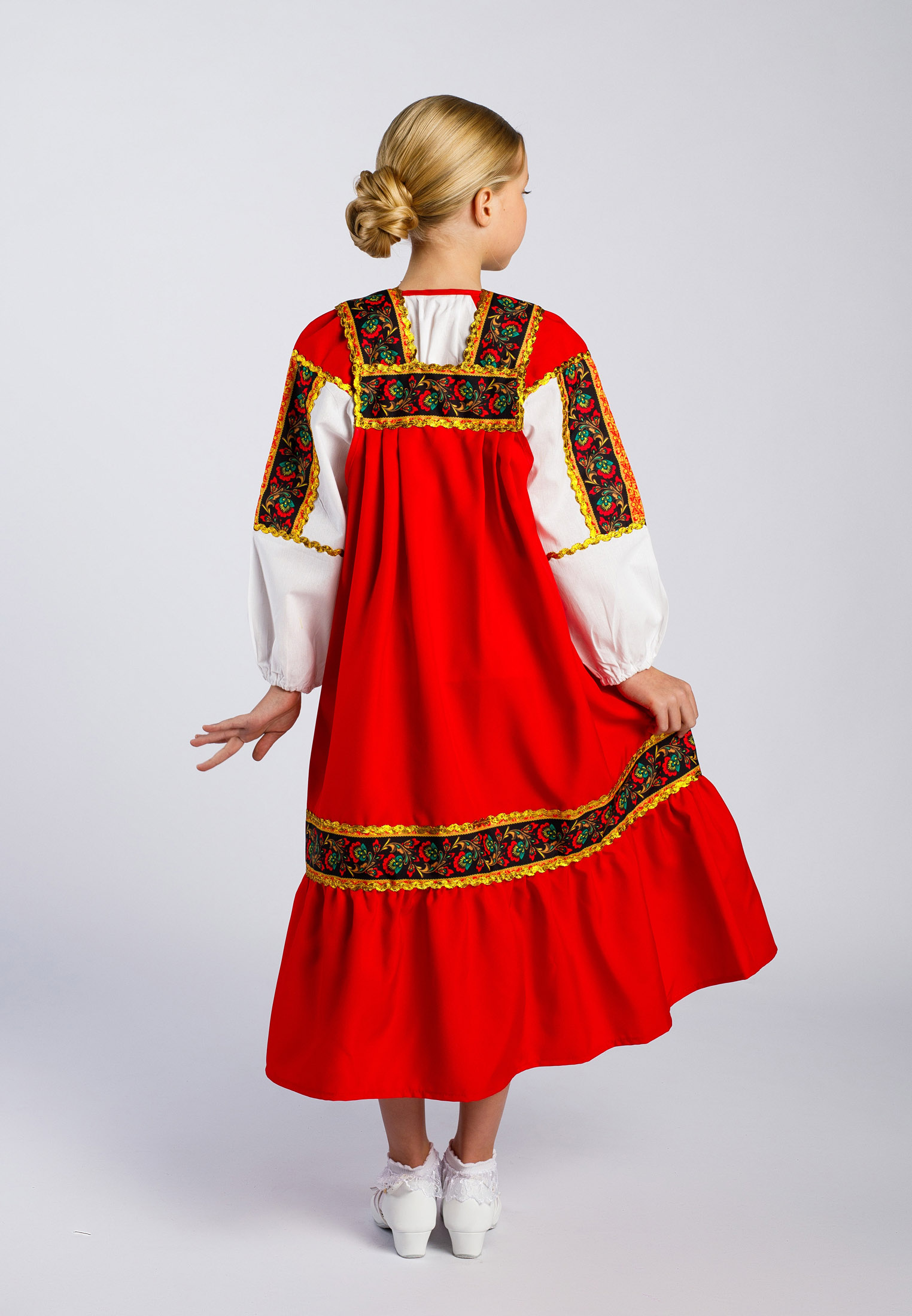Костюм русский народный Gala-Вальс С/машенька/оборка/красный - фото 2