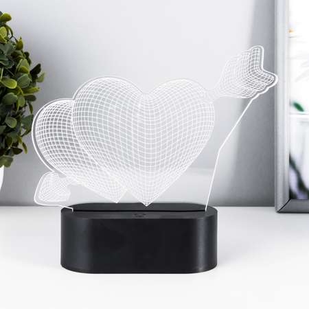 Светильник сенсорный Luazon «2 сердца» LED USB 90см от батареек 3xАА