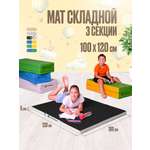 Мат спортивный Perfetto Sport № 22 (100 х 120 х 5) складной пастель/чёрный