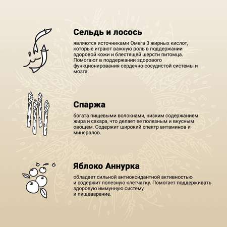 Корм для щенков, беременных и кормящих собак Craftia Natura 640г средних и крупных пород из лосося и сельди сухой