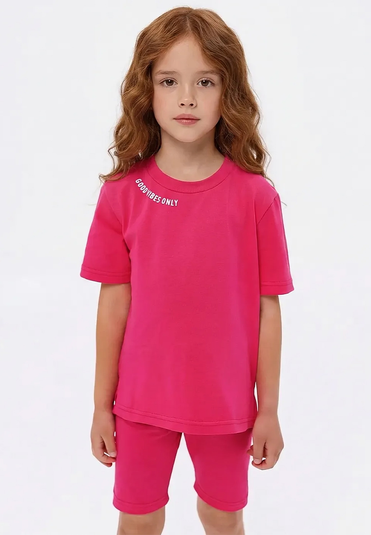 Изображение товара Летний комплект для девочки YOULALA 110 футболка и велосипедки хлопок