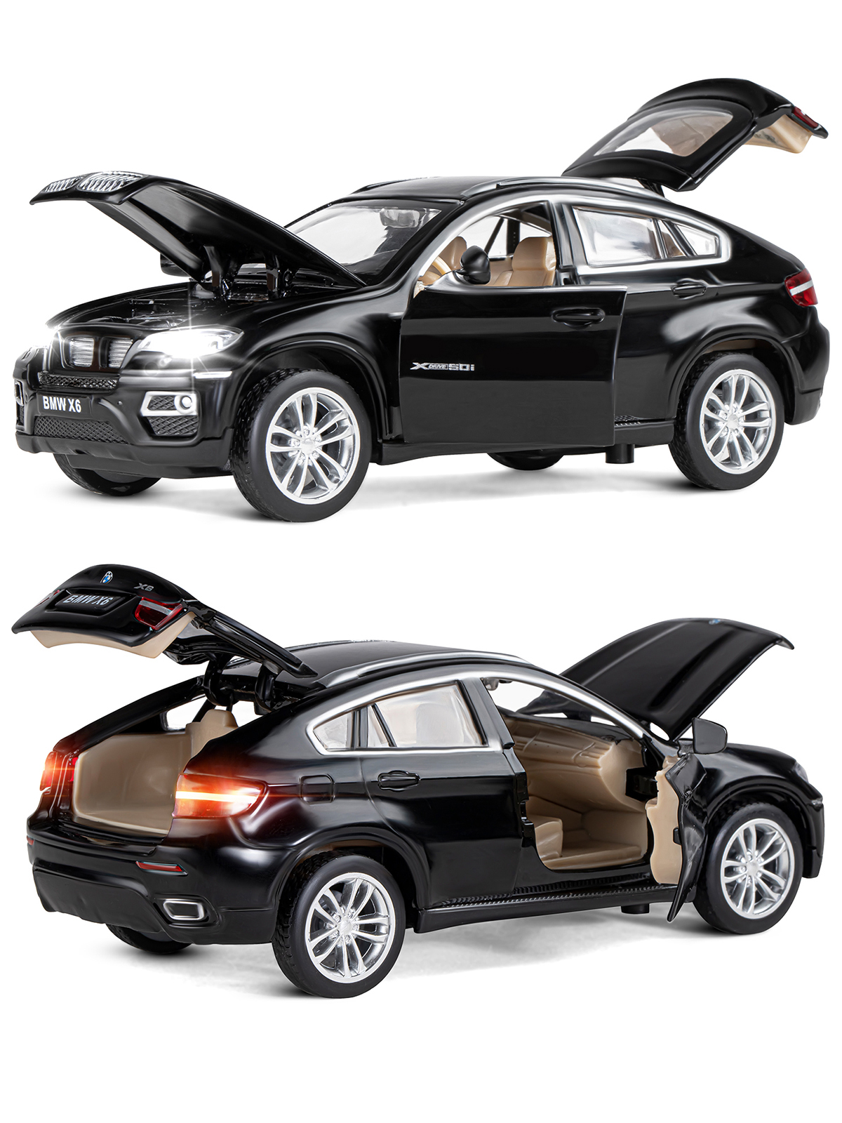 Внедорожник АВТОпанорама BMW X6 1:32 JB1251157 - фото 8