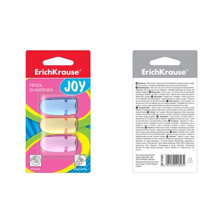 Точилка ErichKrause 3 шт. в ассортименте