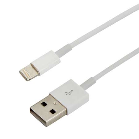 Кабель REXANT USB-A - Lightning для Apple 2.4 А 1 метр ПВХ белый