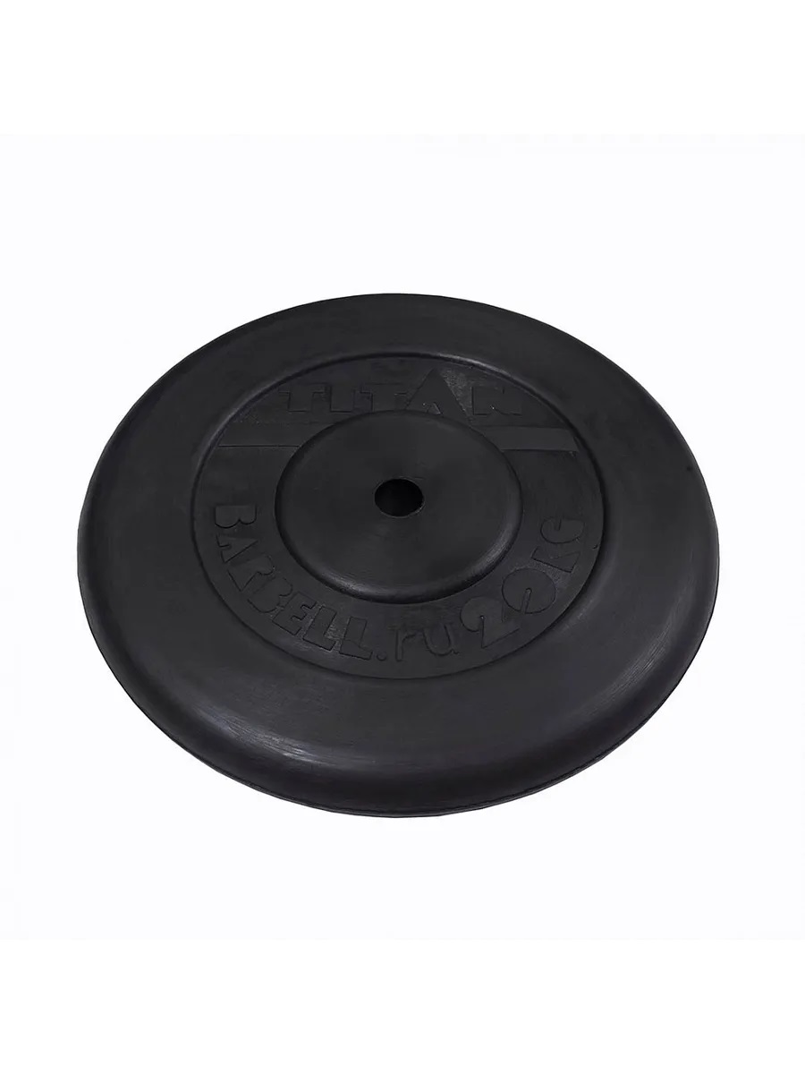 Диск обрезиненный, блин для штанги KMS sport Титан d 31 мм чёрный 20,0 кг - фото 3