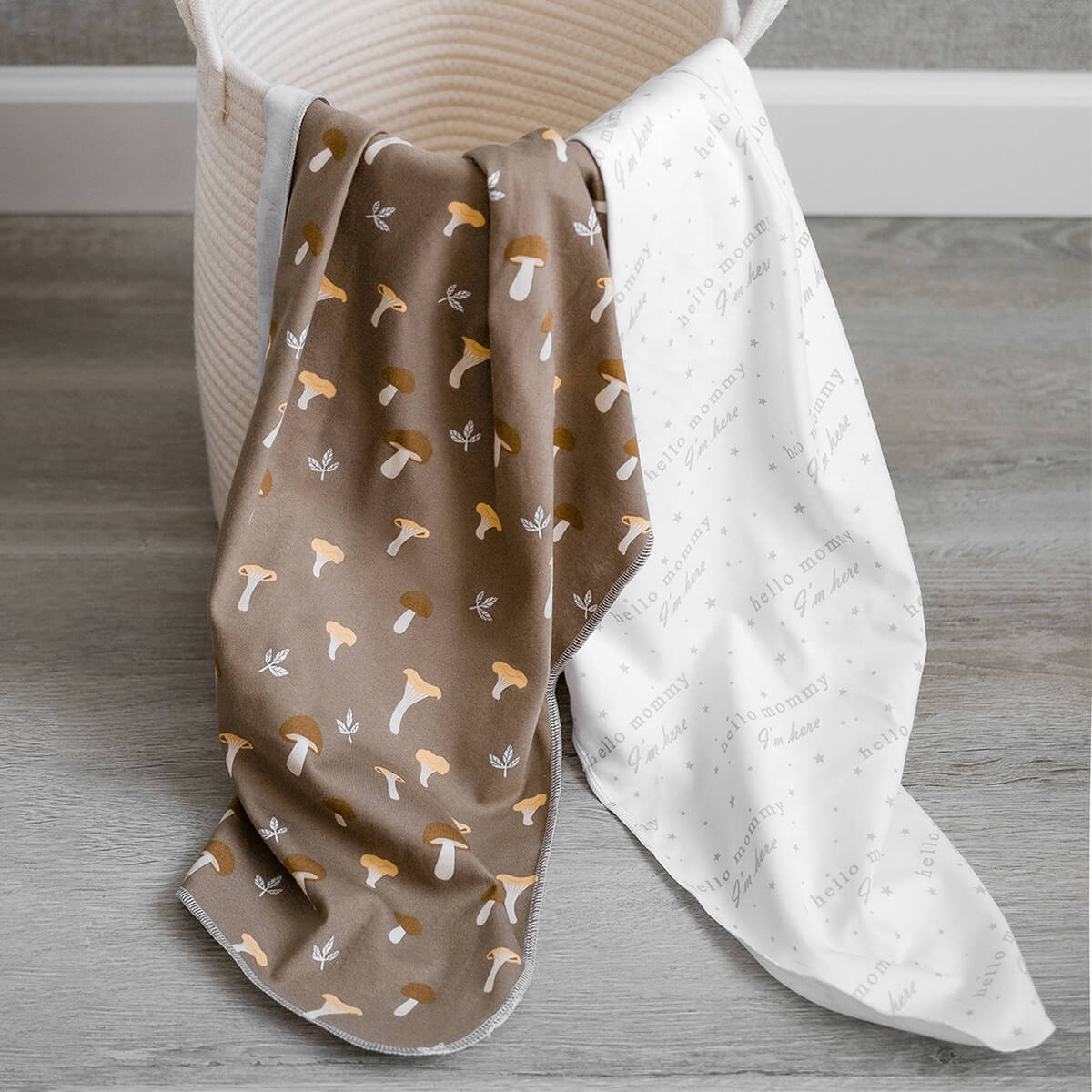 Пелёнка Mjolk Грибочки Hello Mommy трикотаж 85х120 см 2 шт. - фото 1