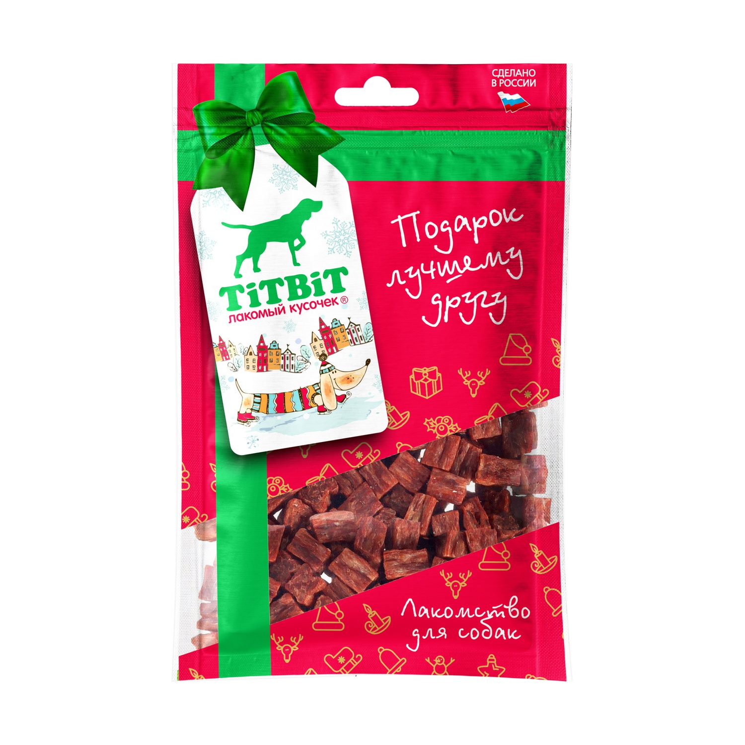 Изображение товара Мраморные кубики для собак TITBIT из говядины 80г натуральное лакомство