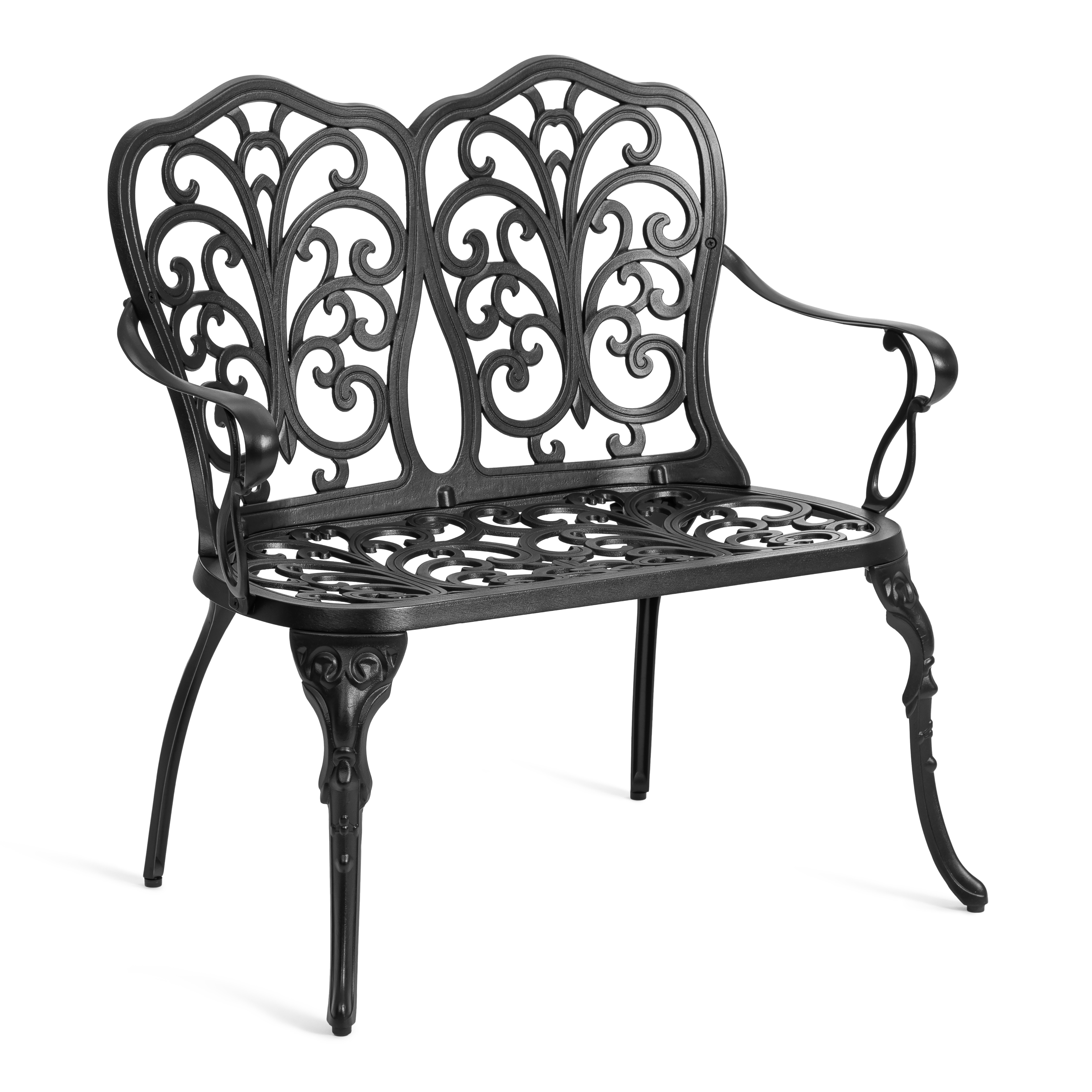 Садовая скамья TETCHAIR Симфония алюминий черный - фото 2