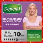Впитывающее белье Depend M/L 10 шт.
