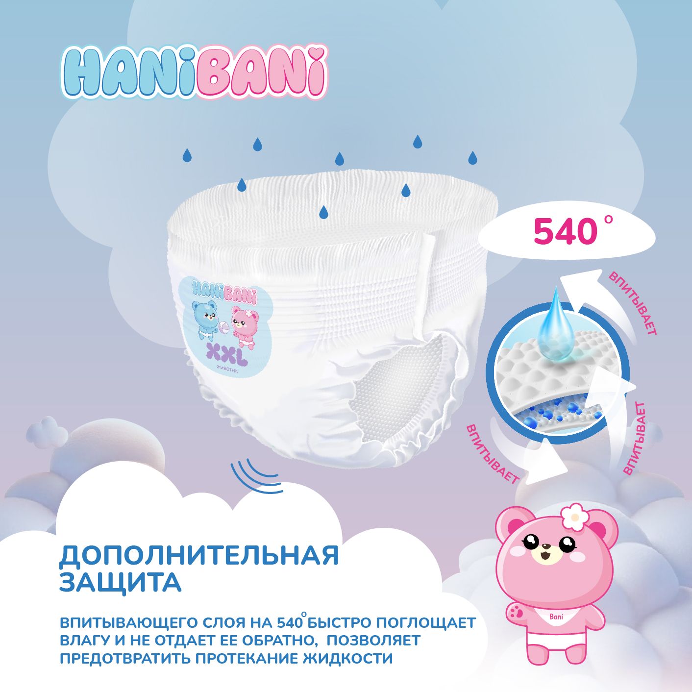 Подгузники HANIBANI Comfort XXL (15-20 кг) 28 шт. - фото 3