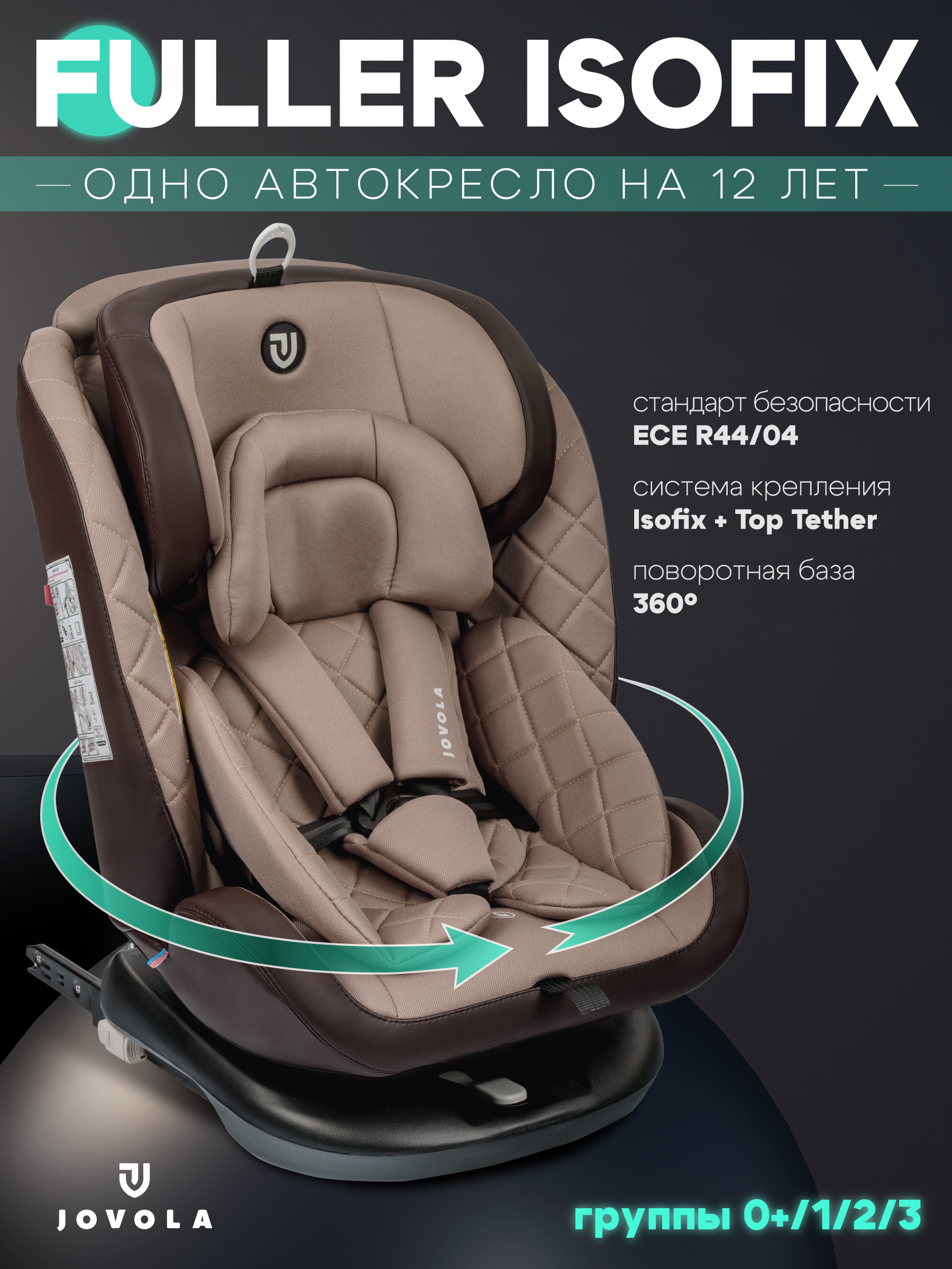 Автокресло Indigo Fuller Isofix 0+/1/2/3 (0-36 кг) бежевый - фото 1