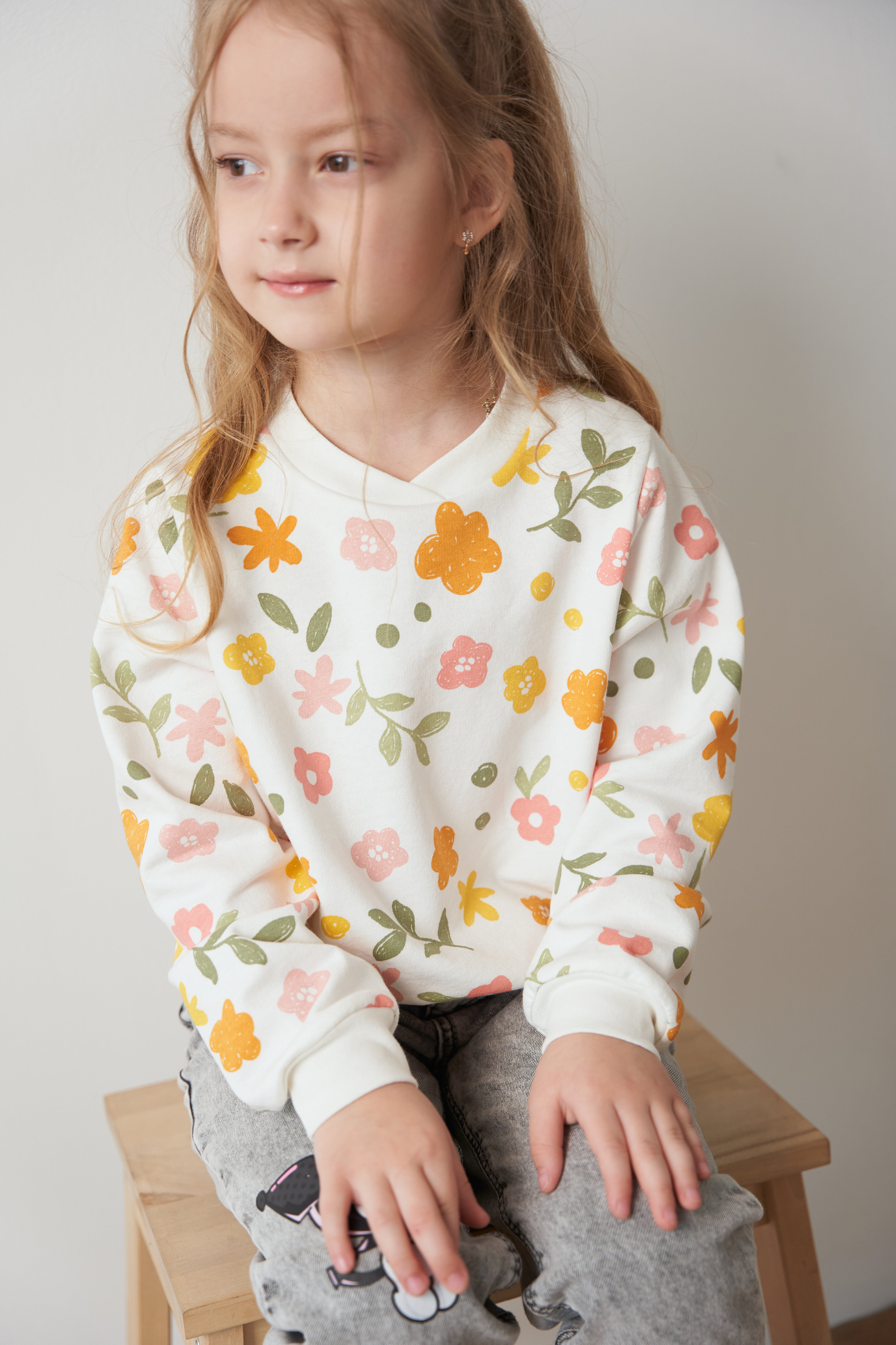 Свитшот Касаточка СШ-11фн молочный с рисунком - фото 2