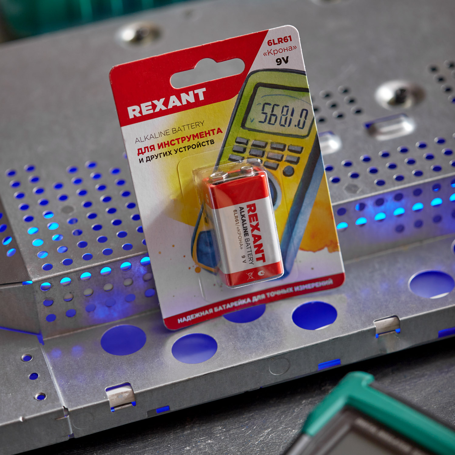 Алкалиновая батарейка REXANT тип Крона 6LR61 - фото 7