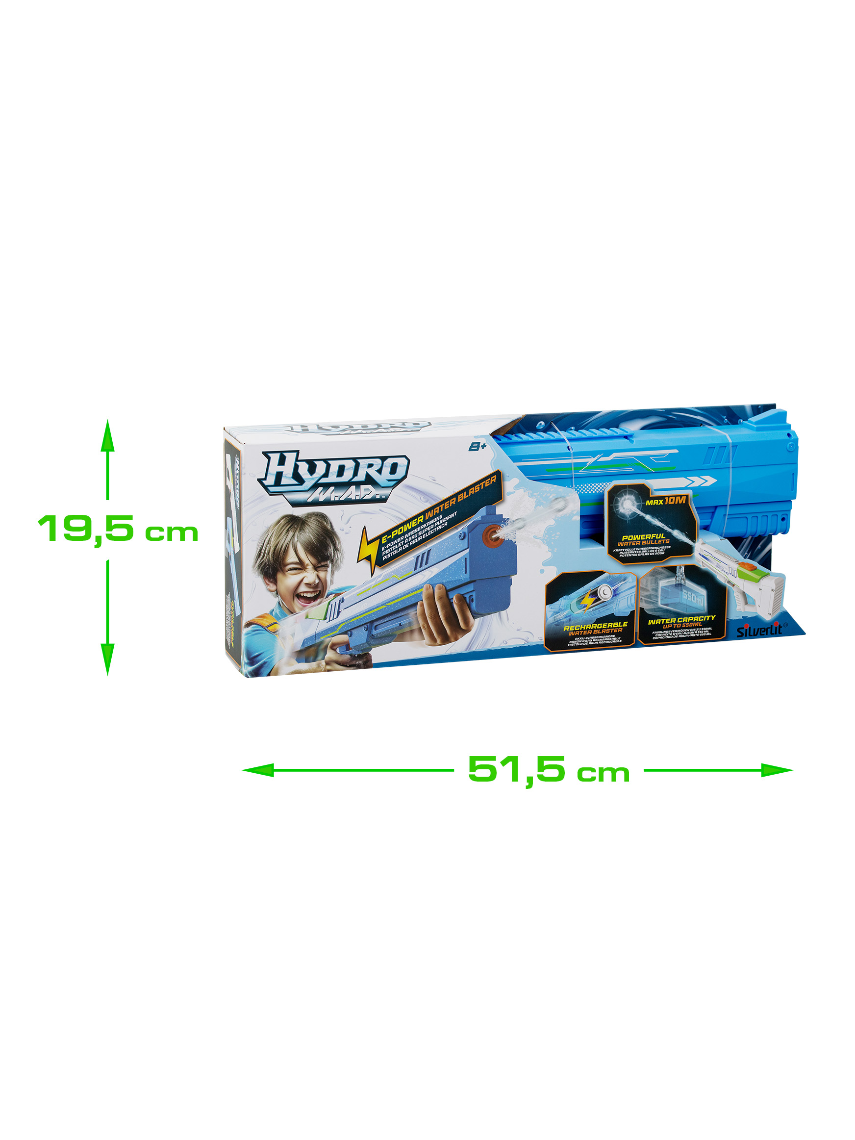 Пистолет игрушечный водный Silverlit водный Гидромэд (синий) - фото 5
