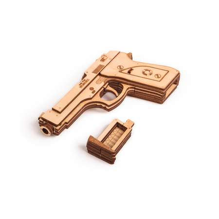 Конструктор Wood Trick Пистолет-резинкострел с мишенями