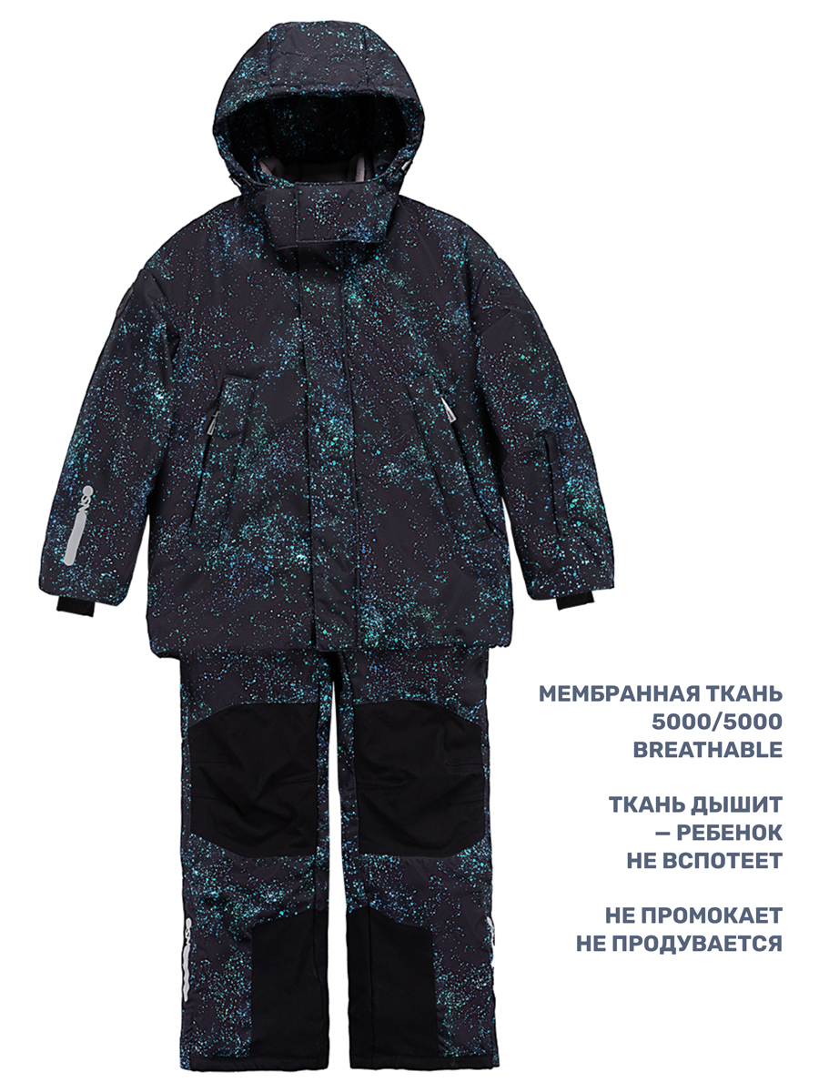 Куртка и полукомбинезон NIKASTYLE 7з6124 черный/бирюза - фото 3