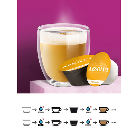 Кофе в капсулах ABSOLUT DRIVE КАПУЧИНО для кофемашин Dolce Gusto (Дольче Густо) 16 капсул