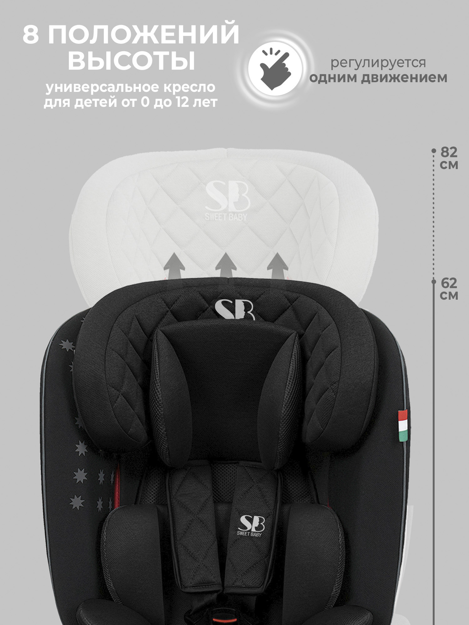 Автокресло Sweet Baby Crosstour Isofix 0+/1/2/3 (0-36 кг) черный - фото 9