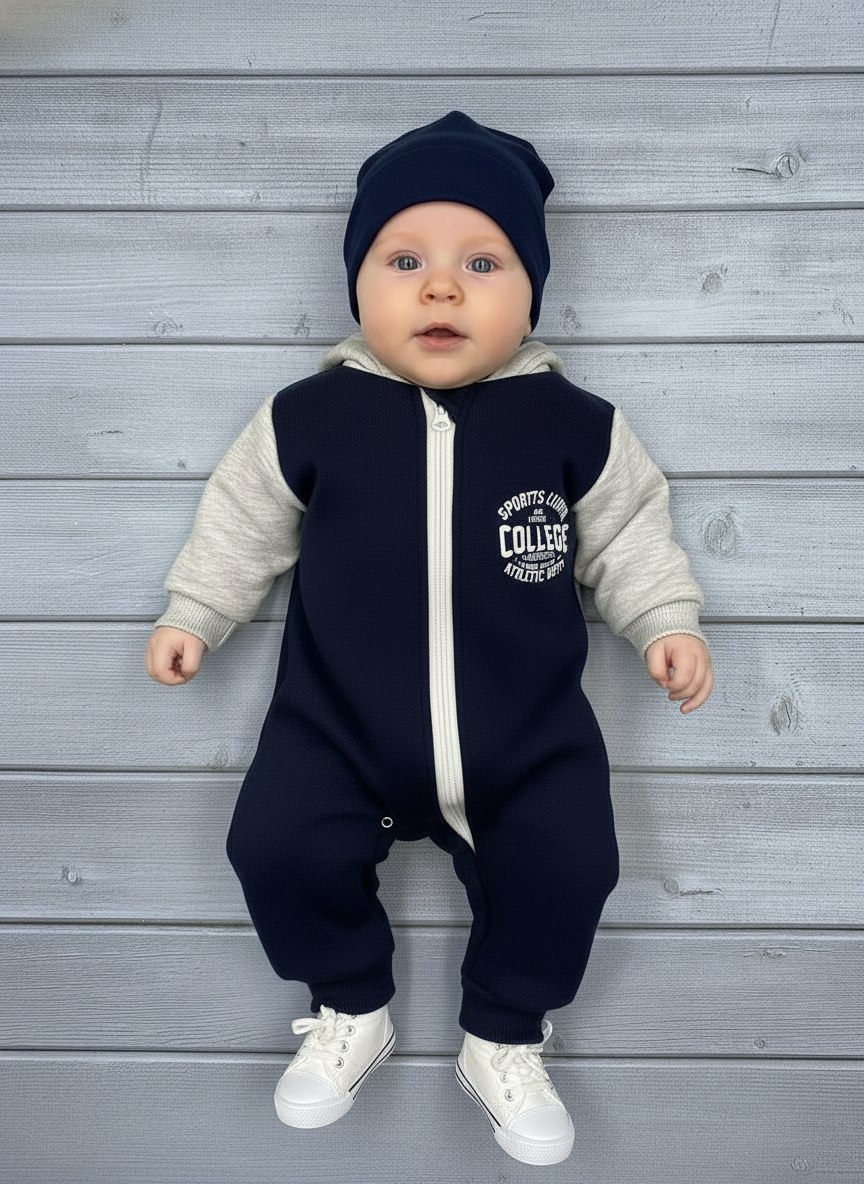 Изображение товара Комбинезон VGtrikotazh с начесом для новорожденных и малышей Изображение товара Комбинезон VGtrikotazh с начесом для новорожденных и малышей