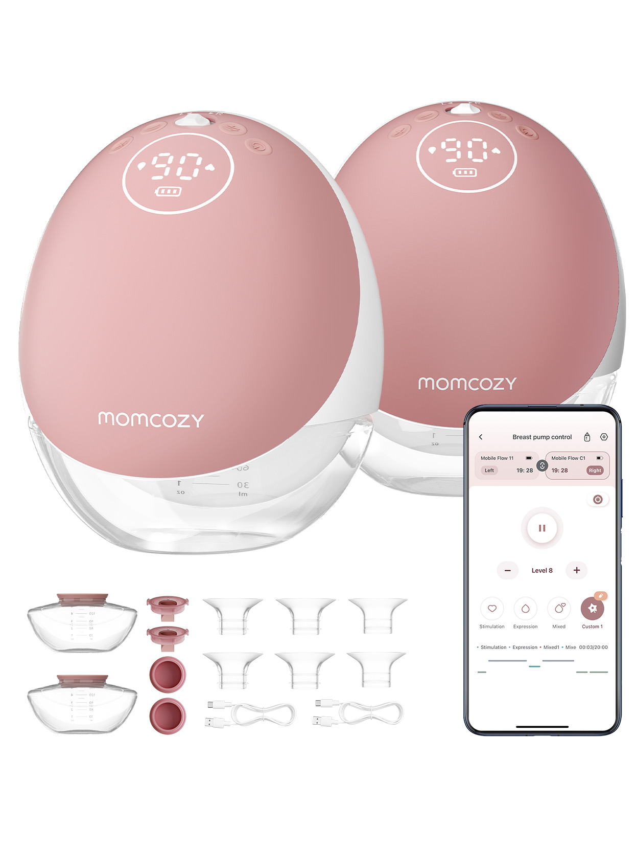 Молокоотсос электрический Momcozy BP223, Mobile Flow, M9, 2 шт - фото 7