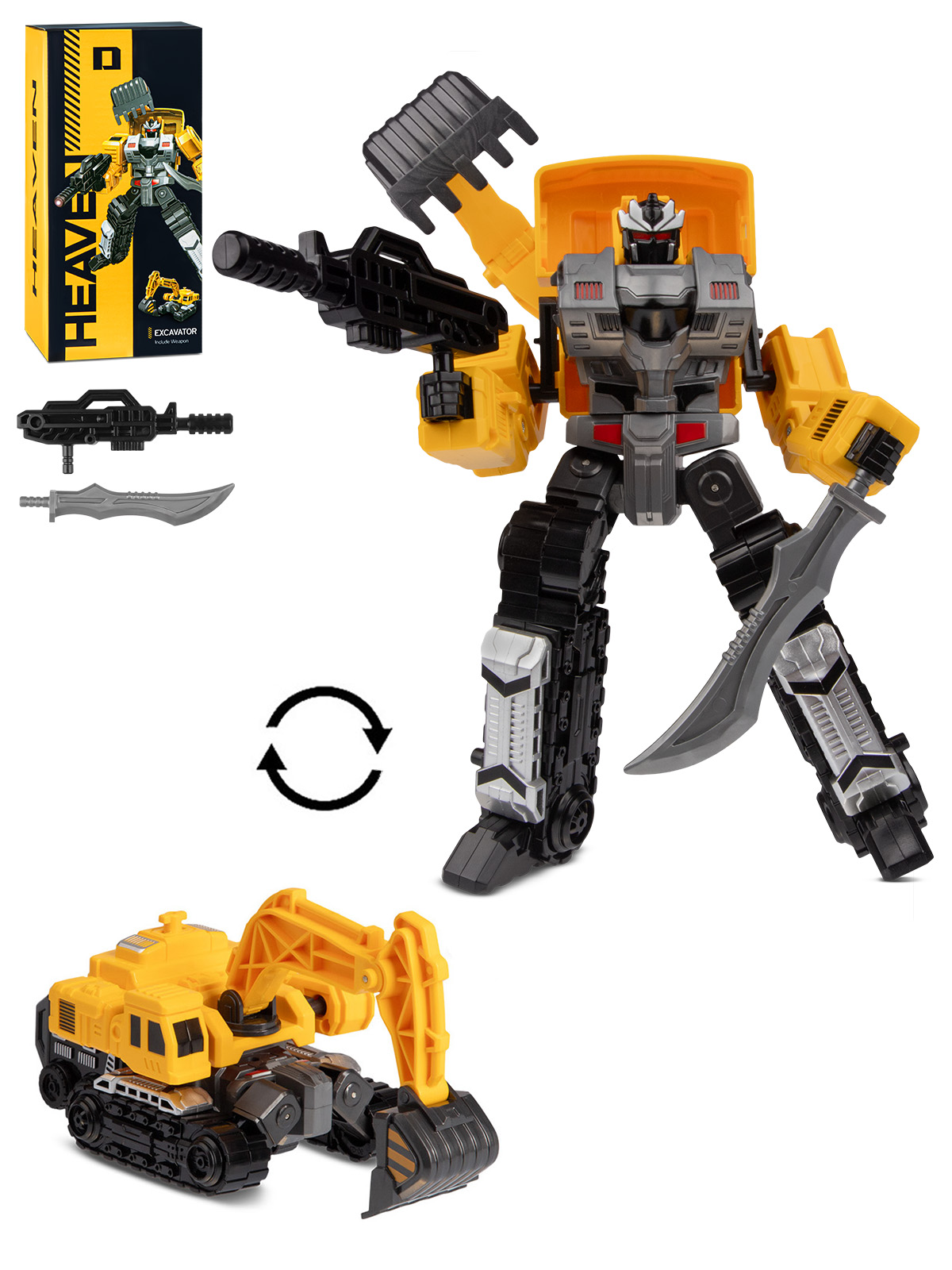 Экскаватор AUTODRIVE робот трансформер JB0214086 - фото 12