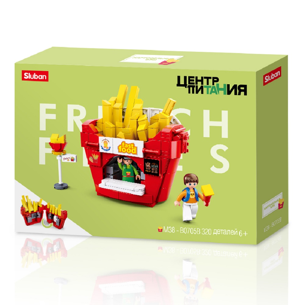 Конструктор SLUBAN Фуд-корт. Картошка фри 320 дет. - фото 5