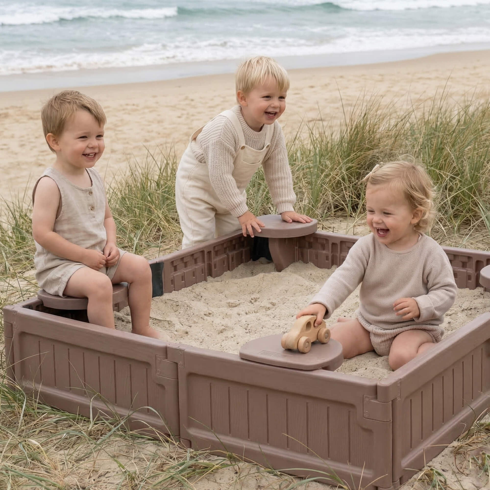 Песочница детская UNIX Kids квадратная 123х123 см пластиковая - фото 19